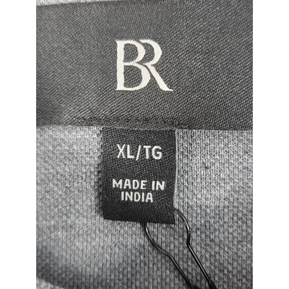 Banana Republic Mens XL Long Sleeve Knit Collared‎ Shirt Gray Preppy Y2K Career
